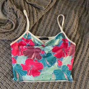 Shein Flower Print Crop Top